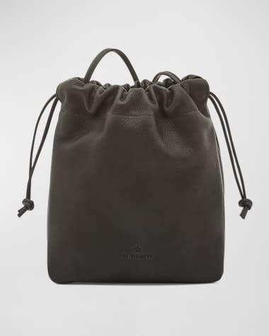 Il Bisonte Bellini Drawstring Leather Bucket Bag
