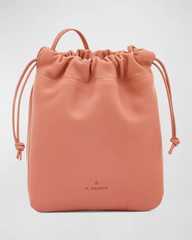 Il Bisonte Bellini Drawstring Leather Bucket Bag