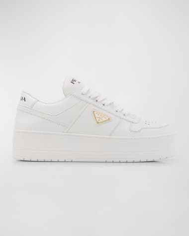 Prada Downtown Leather Low-Top Sneakers