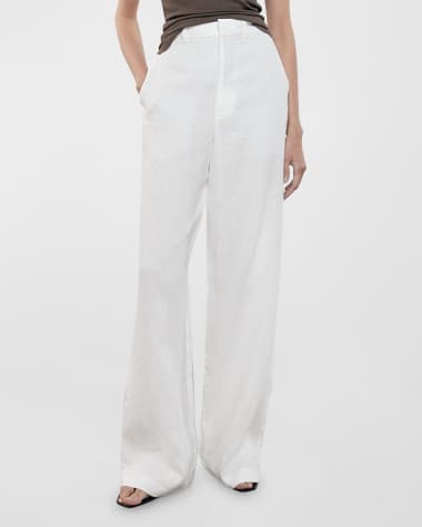 Enza Costa Straight-Leg Linen Trousers