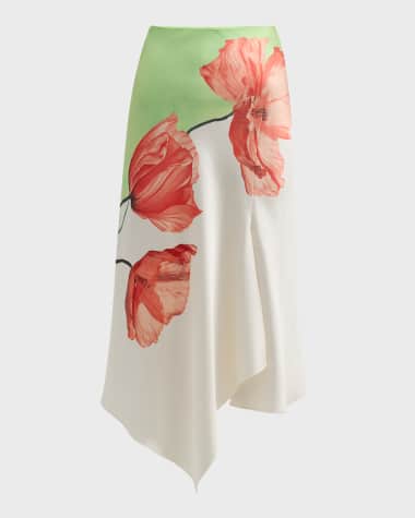 Alice + Olivia Harmony Drapey Slit Asymmetric Skirt