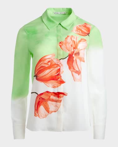 Alice + Olivia Brady Oversized Button-Front Shirt