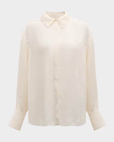 La Ligne Crinkle Button-Front Shirt