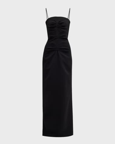 E.Stott Wallis Ruched Strapless Column Gown