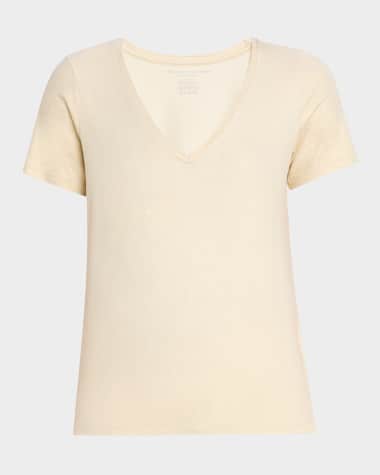 Majestic Filatures Soft Touch V-Neck Shimmer Jersey T-Shirt