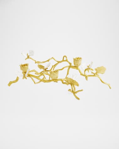Michael Aram Butterfly Ginkgo White & Gold Low Candleholders