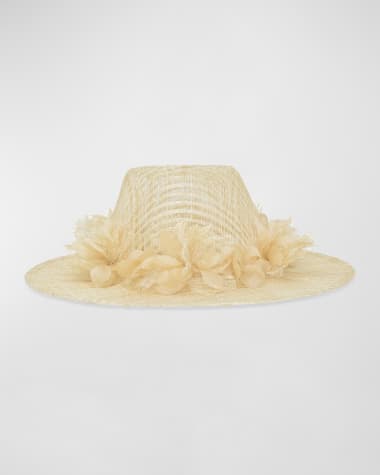 Gigi Burris Aloha Hemp Fedora With Floral Band