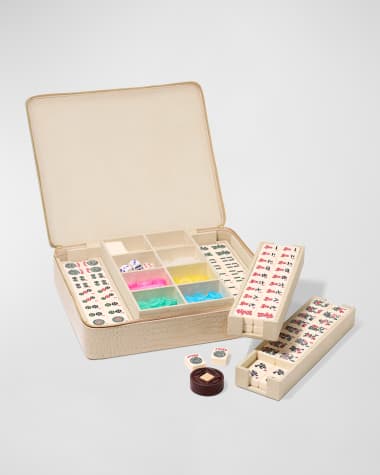 AERIN Enzo Leather Travel Mahjong Set