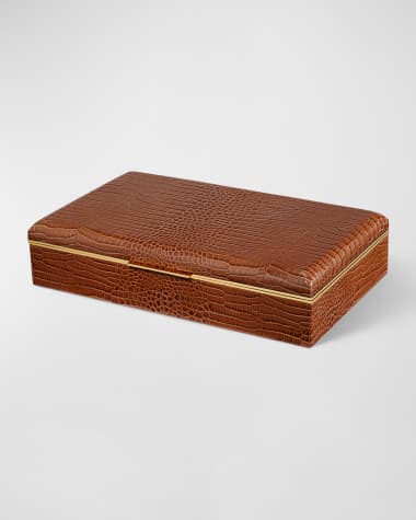 AERIN Classic Croc Leather Desk Box
