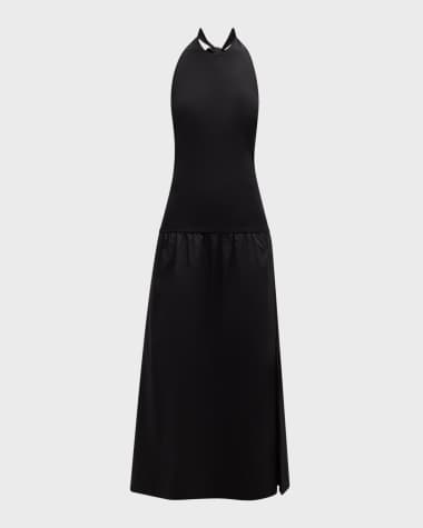SIMONMILLER Junjo Combo Knit Poplin Backless Maxi Dress