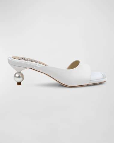 Badgley Mischka Baila Asymmetrical Metallic Mule Sandals