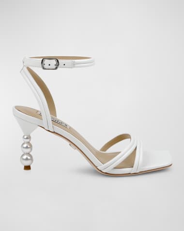 Badgley Mischka Belen Metallic Ankle-Strap Sandals