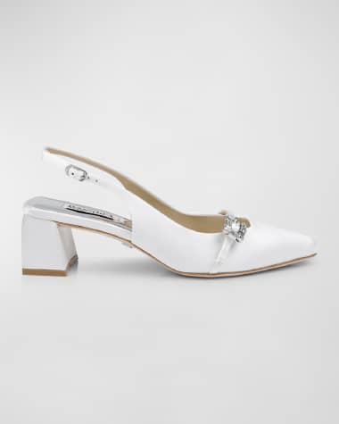 Badgley Mischka Buena Silk Slingback Pumps