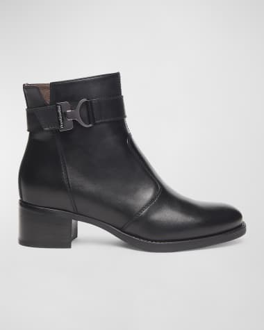 NeroGiardini Leather Buckle Ankle Booties