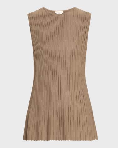 Lafayette 148 New York Sleeveless Ottoman Stitch Tunic Sweater