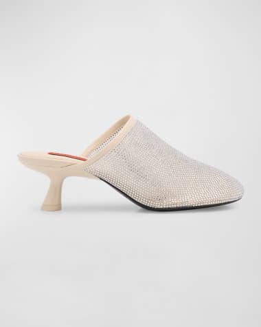 SIMONMILLER Beep Crystal Mesh Mule Pumps