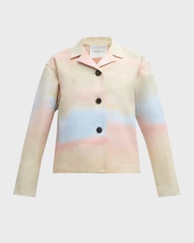 Lafayette 148 New York Cropped Horizon-Print Jacket