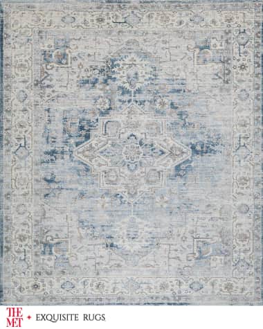 Exquisite Rugs x THE MET Vintage Loom Beige, Cream & Blue Rug, 12' x 15'