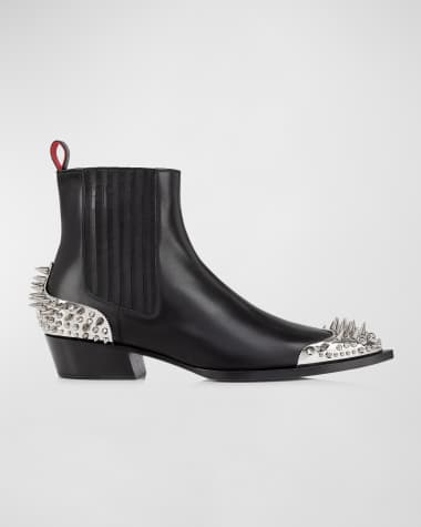 Christian Louboutin Men's Cheliviss Meteor Leather Chelsea Boots