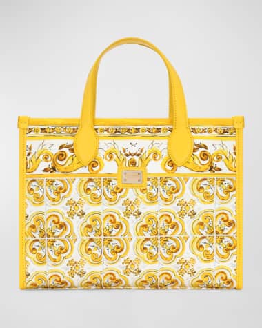 Dolce&Gabbana Girl's Canvas Majolica-Print Tote Bag