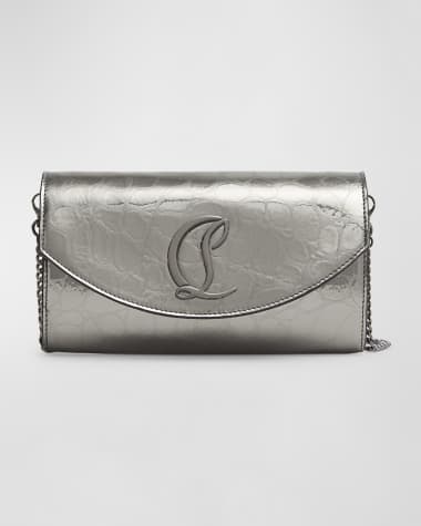 Christian Louboutin Loubi54 Wallet on Chain in Croc-Embossed Leather