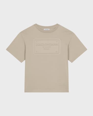 Dolce&Gabbana Boy's Embossed Logo-Print T-Shirt, Size 8-14