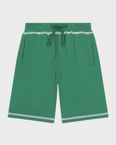 Dolce&Gabbana Boy's Logo Embroidered Jogger Shorts, Size 8-14