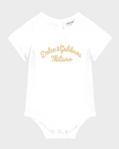 Dolce&Gabbana Girl's Logo-Print Bodysuit, Size 12M-30M