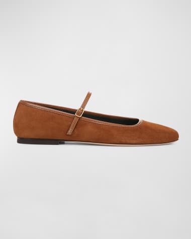 Veronica Beard Ellie Suede Mary Jane Ballerina Flats