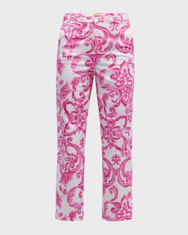 L'Agence Mediterranean Tile Ludivine Straight-Leg Trousers