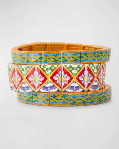 Roxanne Assoulin Textural Tile Print Bracelet, Set of 3