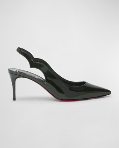 Christian Louboutin Hot Chick Patent Red Sole Slingback Pumps