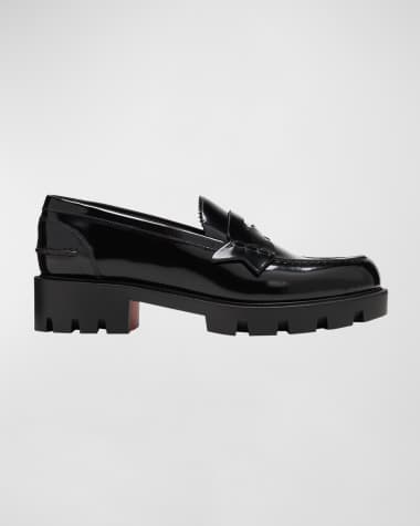 Christian Louboutin Donna Patent Red Sole Penny Loafers