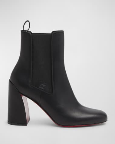 Christian Louboutin Turelastic Leather Red Sole Ankle Booties