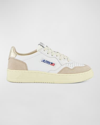 AUTRY Medalist Mixed Leather Low-Top Sneakers