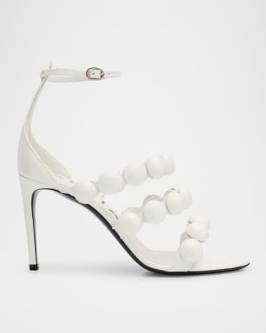 ALAIA Patent Bubble Ankle-Strap Sandals