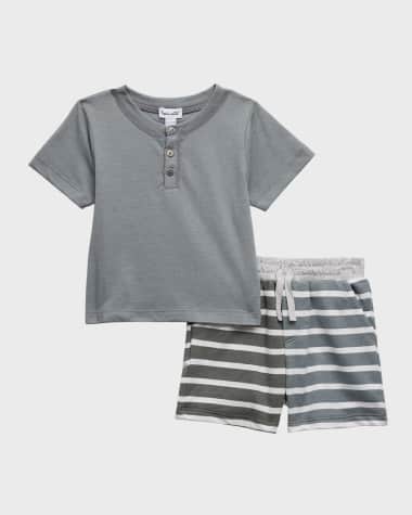 Splendid Boy's Mixed Striped Shorts Set, Size 3M-24M