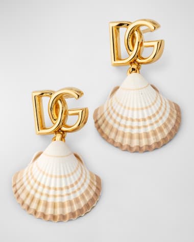 Dolce&Gabbana DG Logo and Shell Earrings