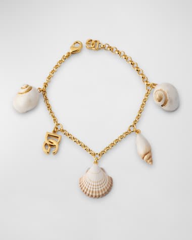 Dolce&Gabbana DG Logo and Shell Charm Bracelet