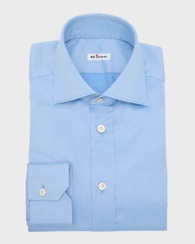 Kiton Men's Solid Cotton Dress Shirt