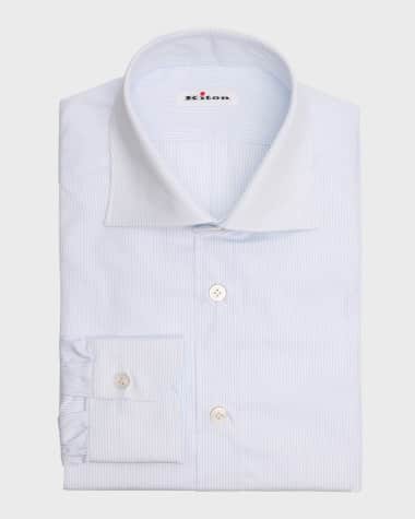 Kiton Men's Cotton Micro-Stripe Dress Shirt