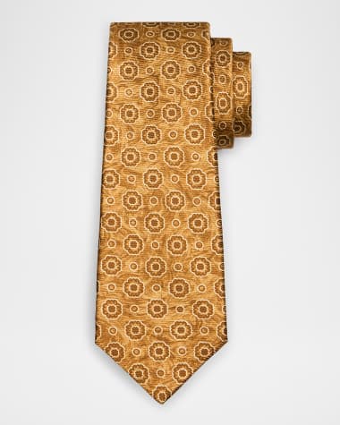 Kiton Men's Medallion Seven-Fold Silk Tie