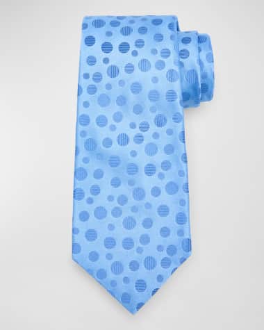 Kiton Men's Tonal Dots Silk Tie