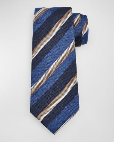 Kiton Men's Multi-Stripe Woven Tie