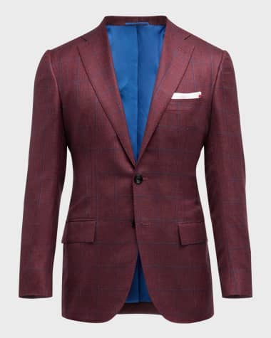 Kiton Men's Cashmere Windowpane Sport Coat