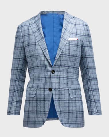 Kiton Men's Plaid Wool-Cashmere Sport Coat