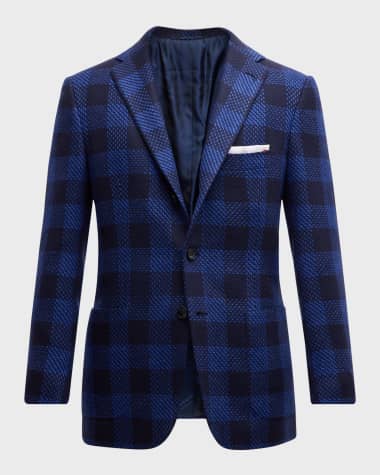 Kiton Men's Large Check Sport Coat