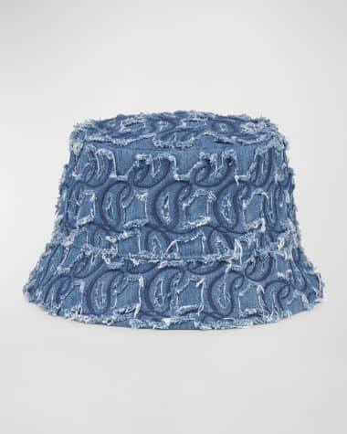 Christian Louboutin Men's Bobino Toile Denim Bucket Hat