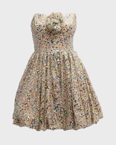 Liv Foster Sequin Fit-&-Flare Sweetheart Mini Dress