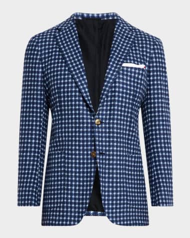Kiton Men's Cashmere Large Houndstooth Sport Coat